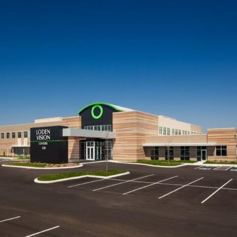 Streetview of the Loden Vision Center Building and empty parking lot