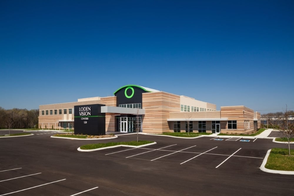 Streetview of the Loden Vision Center Building and empty parking lot