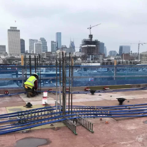 urban construction site in downtown nashville